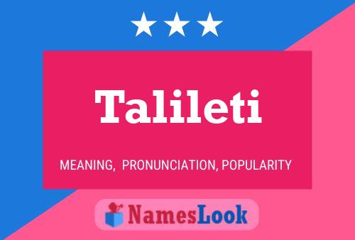 Talileti Name Poster