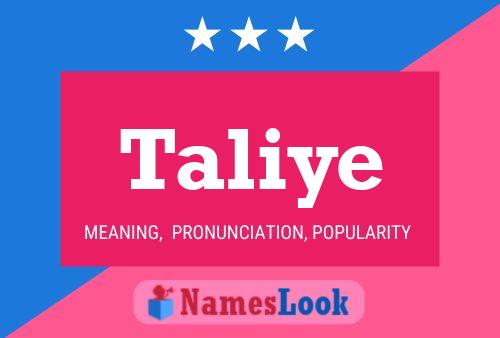 Taliye Name Poster