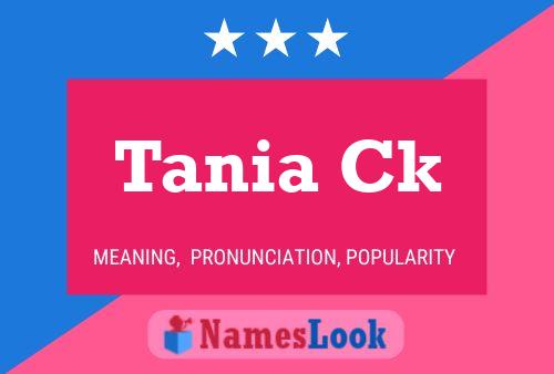 Tania Ck Name Poster