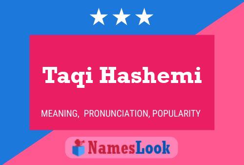 Taqi Hashemi Name Poster