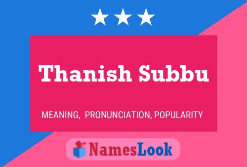 Thanish Subbu Name Poster