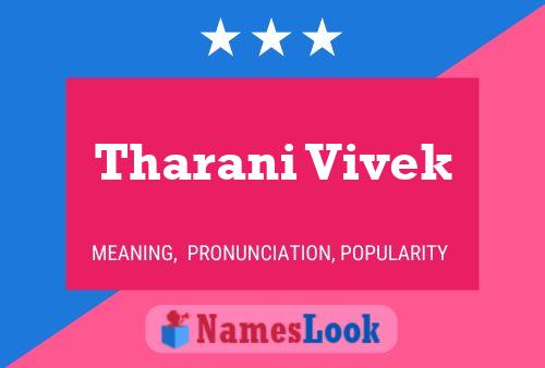 Tharani Vivek Name Poster