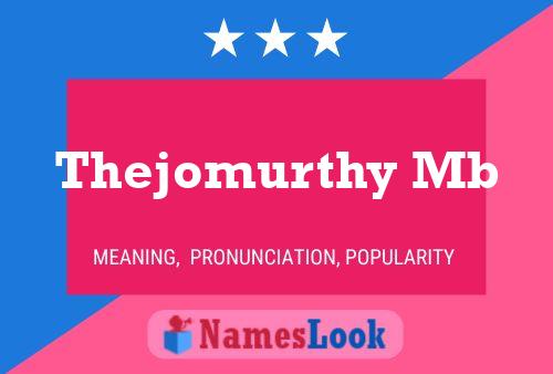 Thejomurthy Mb Name Poster