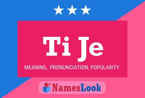 Ti Je Name Poster