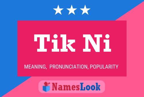 Tik Ni Name Poster