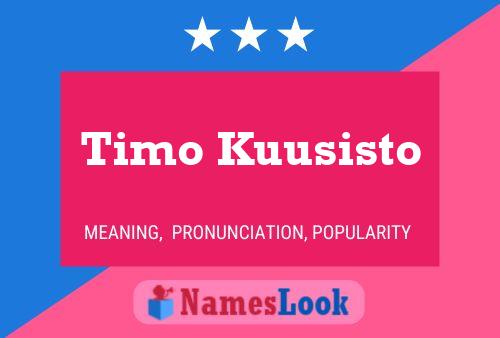 Timo Kuusisto Name Poster