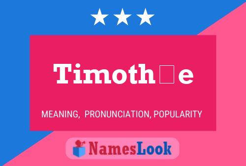 Timothée Name Poster