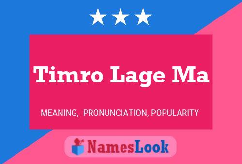 Timro Lage Ma Name Poster