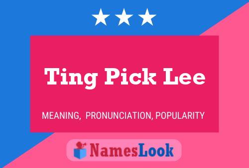 Ting Pick Lee Name Poster