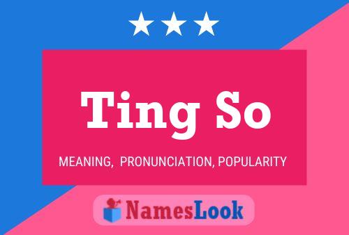 Ting So Name Poster