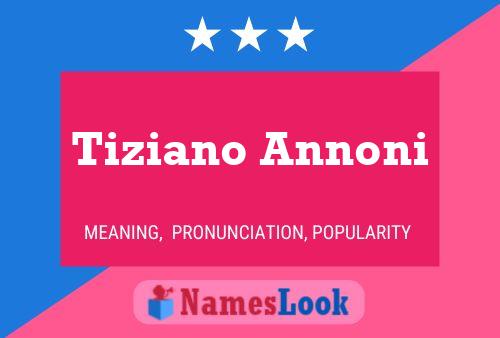 Tiziano Annoni Name Poster