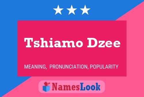 Tshiamo Dzee Name Poster