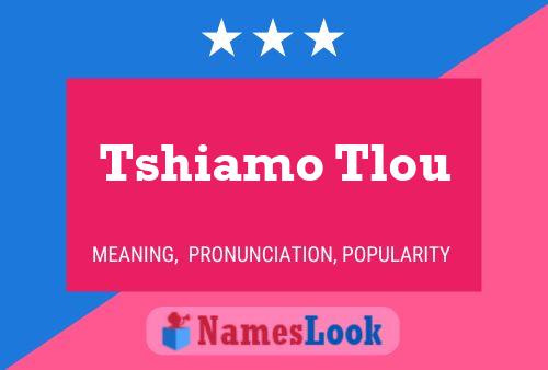 Tshiamo Tlou Name Poster