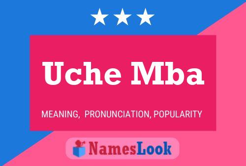 Uche Mba Name Poster