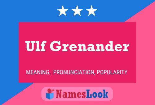 Ulf Grenander Name Poster