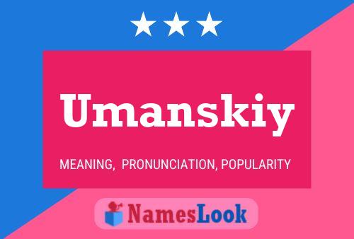 Umanskiy Name Poster