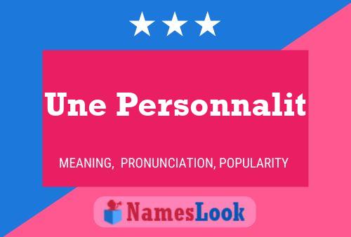 Une Personnalit Name Poster