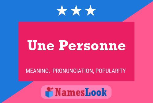 Une Personne Name Poster