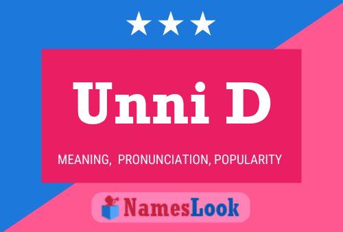 Unni D Name Poster