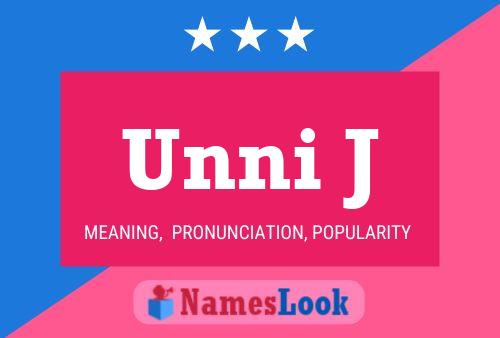 Unni J Name Poster