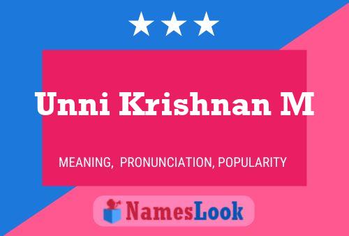 Unni Krishnan M Name Poster