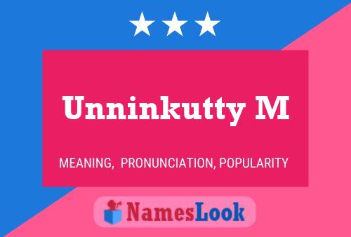 Unninkutty M Name Poster