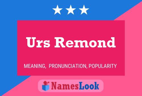 Urs Remond Name Poster