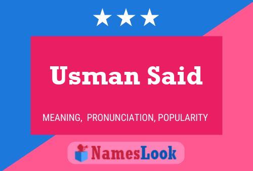 Usman Said Name Poster