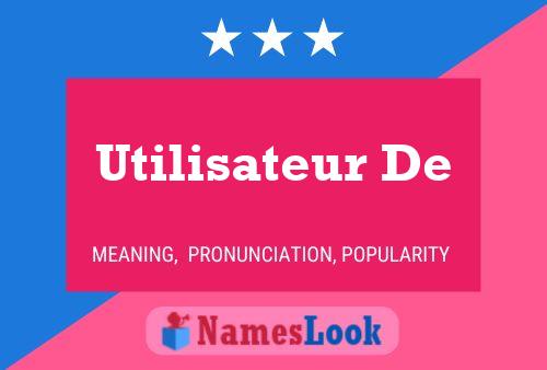 Utilisateur De Name Poster