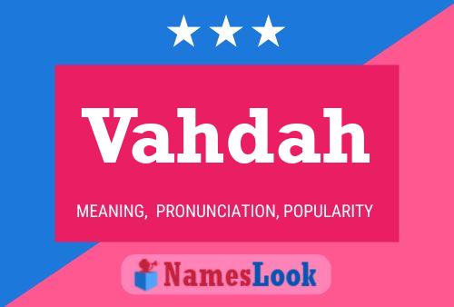 Vahdah Name Poster