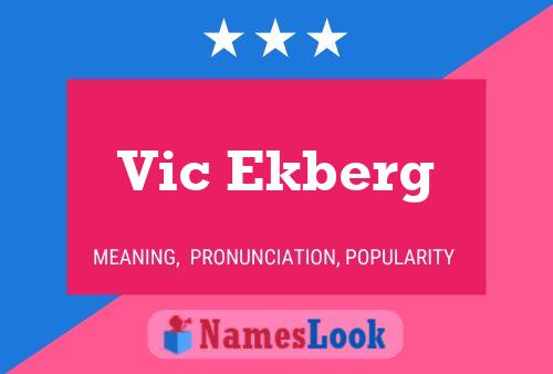 Vic Ekberg Name Poster