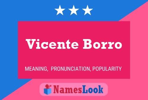 Vicente Borro Name Poster