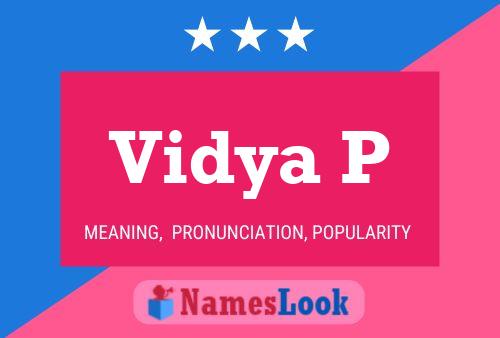 Vidya P Name Poster