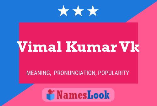 Vimal Kumar Vk Name Poster