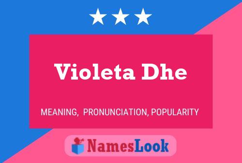 Violeta Dhe Name Poster