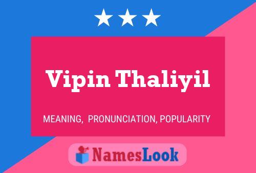 Vipin Thaliyil Name Poster