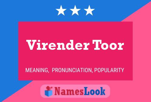 Virender Toor Name Poster