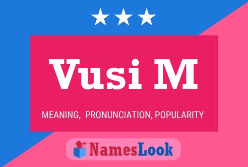 Vusi M Name Poster