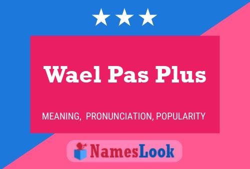 Wael Pas Plus Name Poster