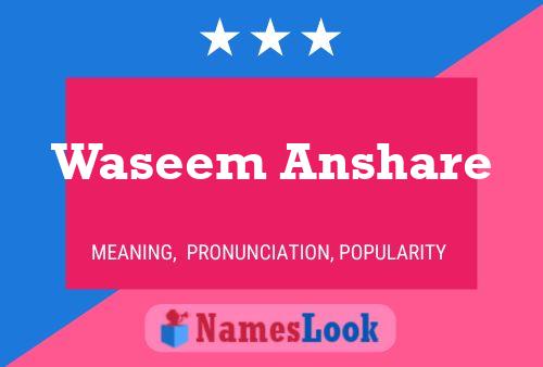 Waseem Anshare Name Poster