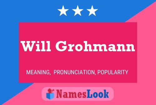 Will Grohmann Name Poster