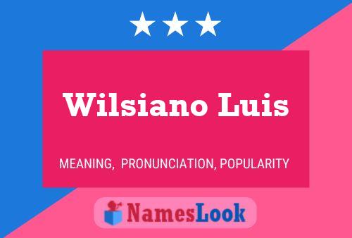 Wilsiano Luis Name Poster