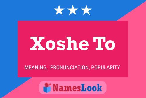 Xoshe To Name Poster