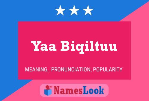 Yaa Biqiltuu Name Poster