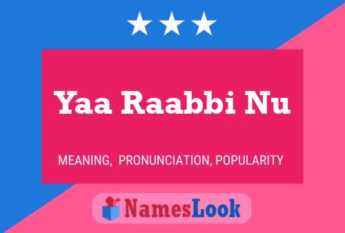 Yaa Raabbi Nu Name Poster