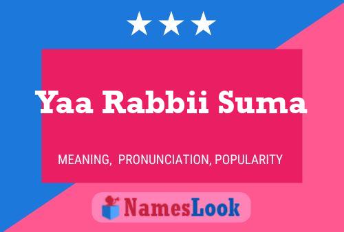 Yaa Rabbii Suma Name Poster