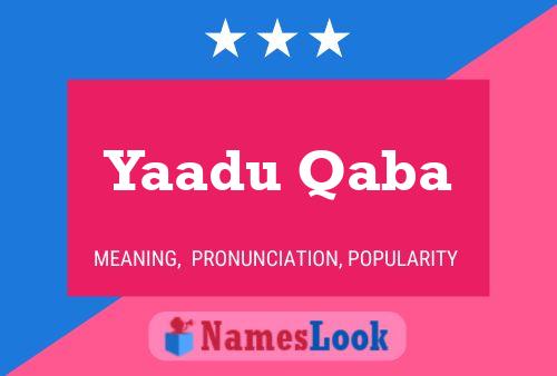 Yaadu Qaba Name Poster