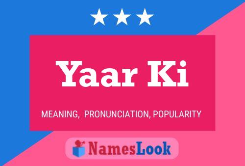 Yaar Ki Name Poster