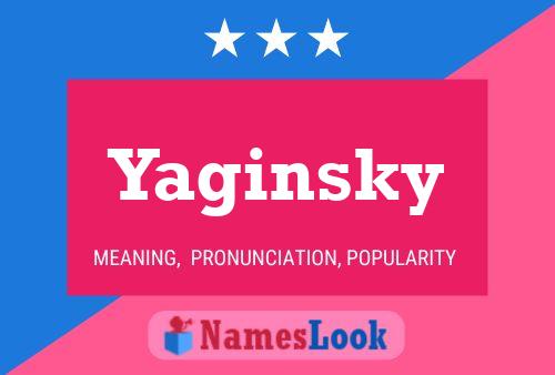 Yaginsky Name Poster