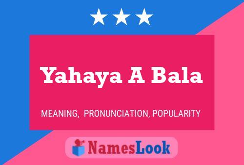 Yahaya A Bala Name Poster